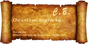 Christian Boglárka névjegykártya